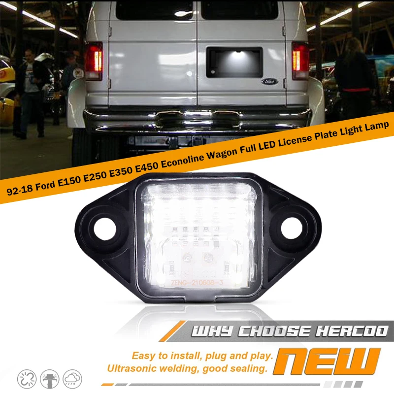1pc Car LED License Plate Light For Ford E150 E250 E350 E450 E550 Econoline Super DutyLamp Error Free Led Number Plate Bulbs