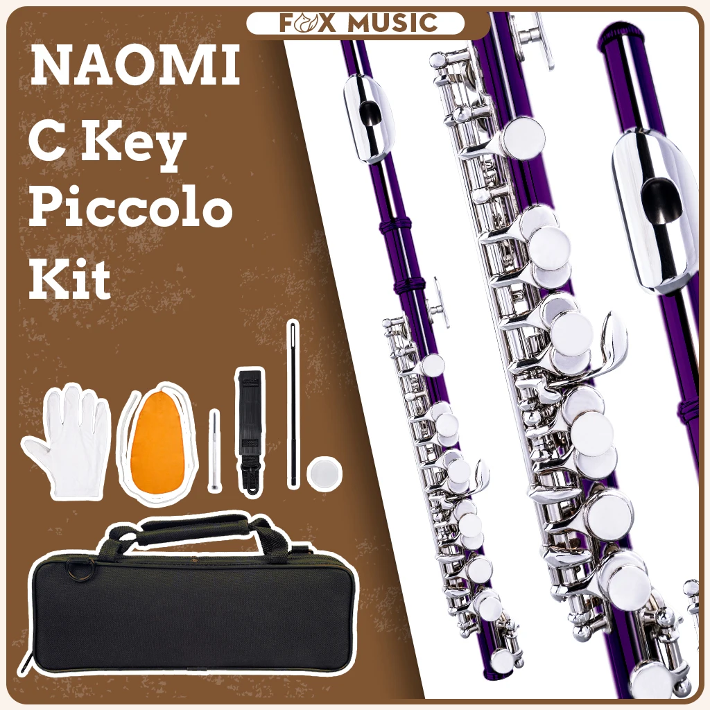 

Professional Piccolo Flawless Cupronickel Body Undercut Beveled Embouchure C Key W/Premium Case+Cleaning Rod+Joint Greasae+Screw