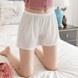 Women Summer Safety Loose Short Pants Casual Home Pants Thread Ribbed Striped Plus Size Safety Seamless Shorts Boxer Underwear