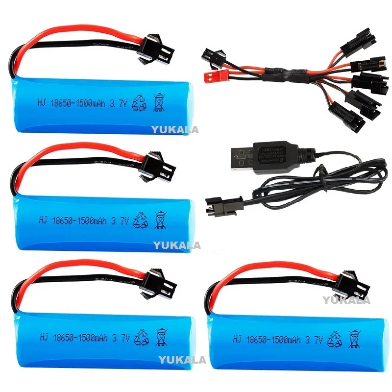 3.7V 1500mAh 18650 Li-ion Battery/USB charger for Q85 Q70 RC helicopter Airplanes cars Boat Gun Toys Parts 3.7v battery SM plug