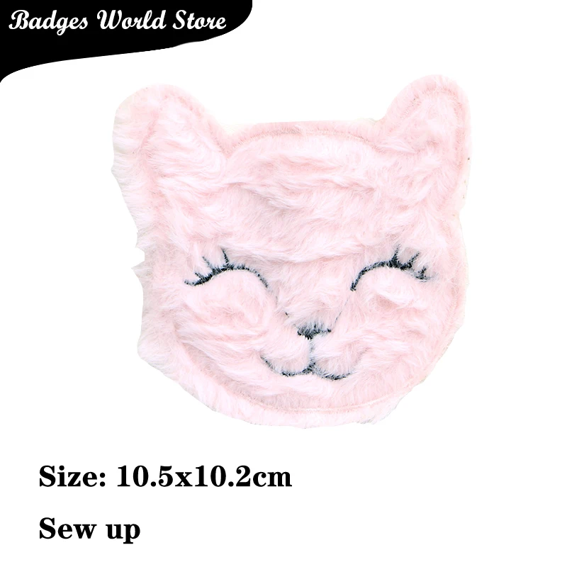 Cute Bear Panda Cat Chenille Icon Towel Embroidered Iron on Patches DIY Stripes Clothes Patchwork Sticker Badges on the Backpack
