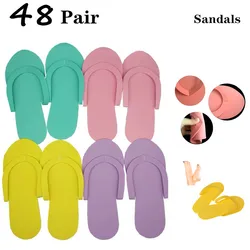 12/36/48 Pairs Disposable Slippers Portable Travel Foam Shoes Eva Sandals Beach Spa Flip Flop Hotel Nail Salon Slides