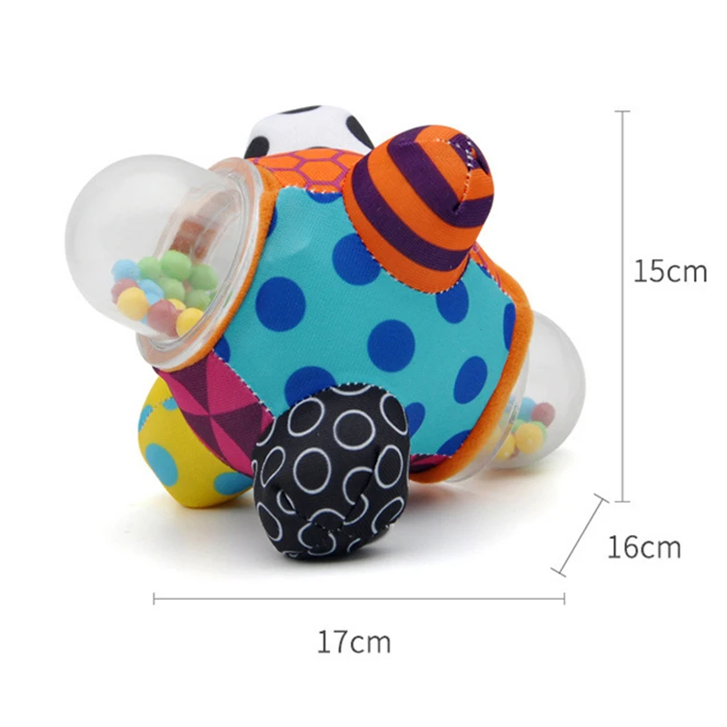 Chocalho de bola colchosa para desenvolvimento cerebral, fácil de agarrar, ajuda a desenvolver habilidades motoras, brinquedo educacional sensorial de toque de pano para bebês