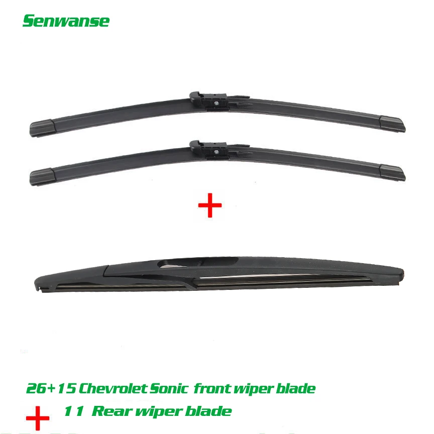 

Senwanse Front and Rear Wiper Blades For Chevrolet Sonic Aveo 2012-2017 Windshield Windscreen Wiper 26"+15"+11"