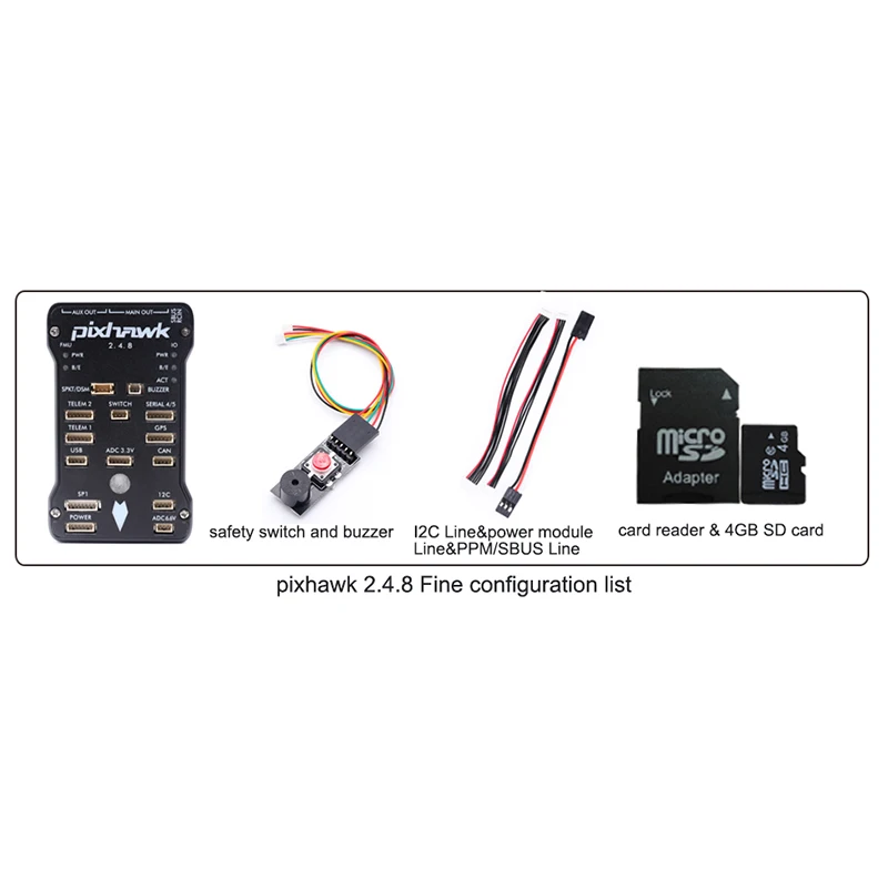 Pixhawk 2.4.8 PRO PX4 PIX 32-bits vluchtcontroller + M8N GPS + 433/915Mhz 100/500mw radiotelemetrie + veiligheidsschakelaar + zoemer + rgb + I2C