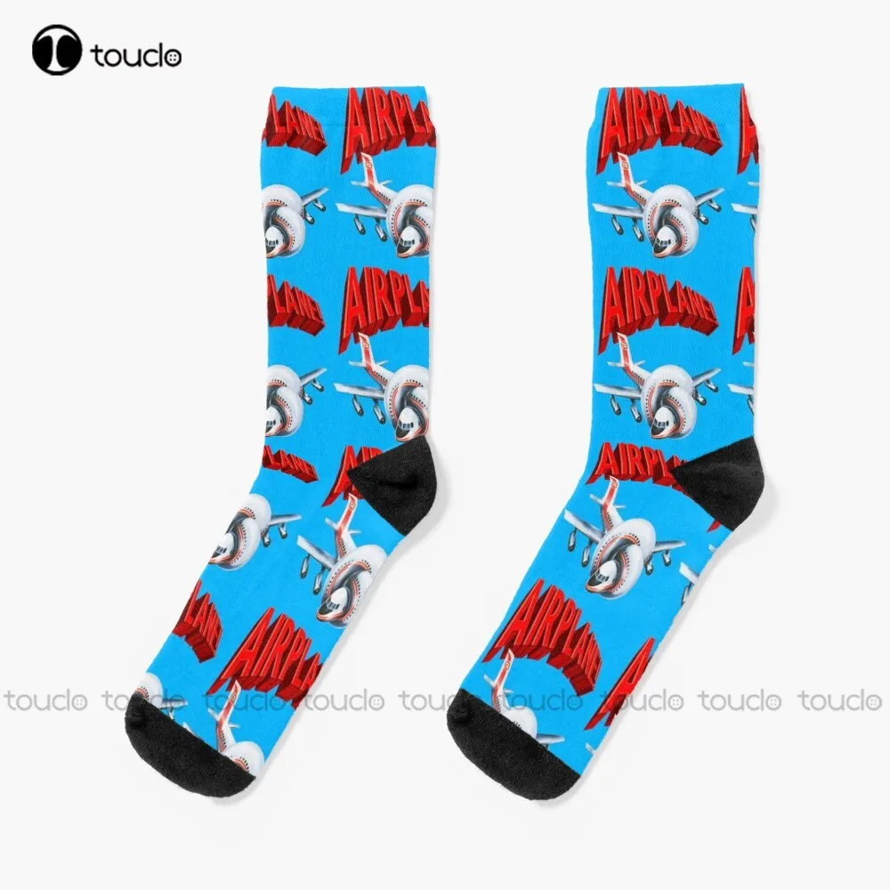 Airplane! Movie Airplane Socks Cozy Socks Christmas Gift Custom Unisex Adult Teen Youth Socks Women Men 360° Digital Print