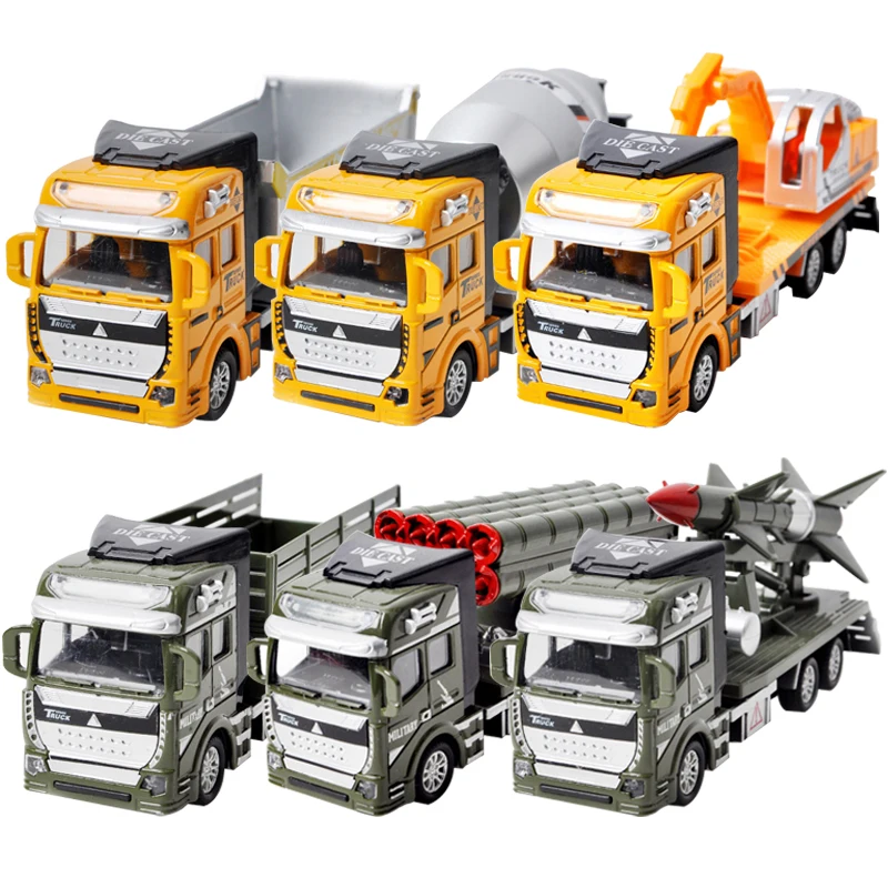 Pullback Alloy Car Simulation Engineering Garbage Truck Fire Ladder Oil Tanker Truck Sprinkler Boy Baby Kids Toy Car Model B175