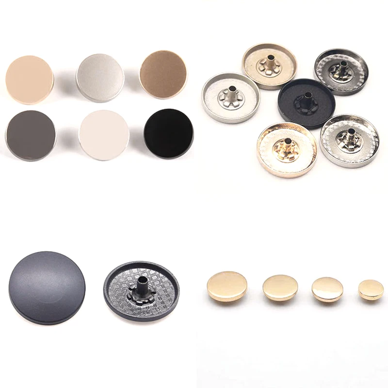 

50 PCS 12.5/15/17mm Silver Bronze Black metal Buttons Zinc alloy Cover Alloy Snap button panel Brass Jacket Snaps