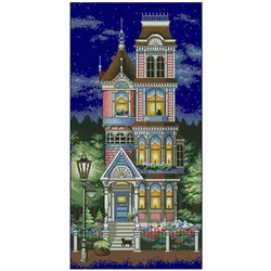 Villa under the stars patterns counted 11CT 14CT Cross Stitch Set DIY Cross-stitch Kit Embroidery Needlework Home Decor