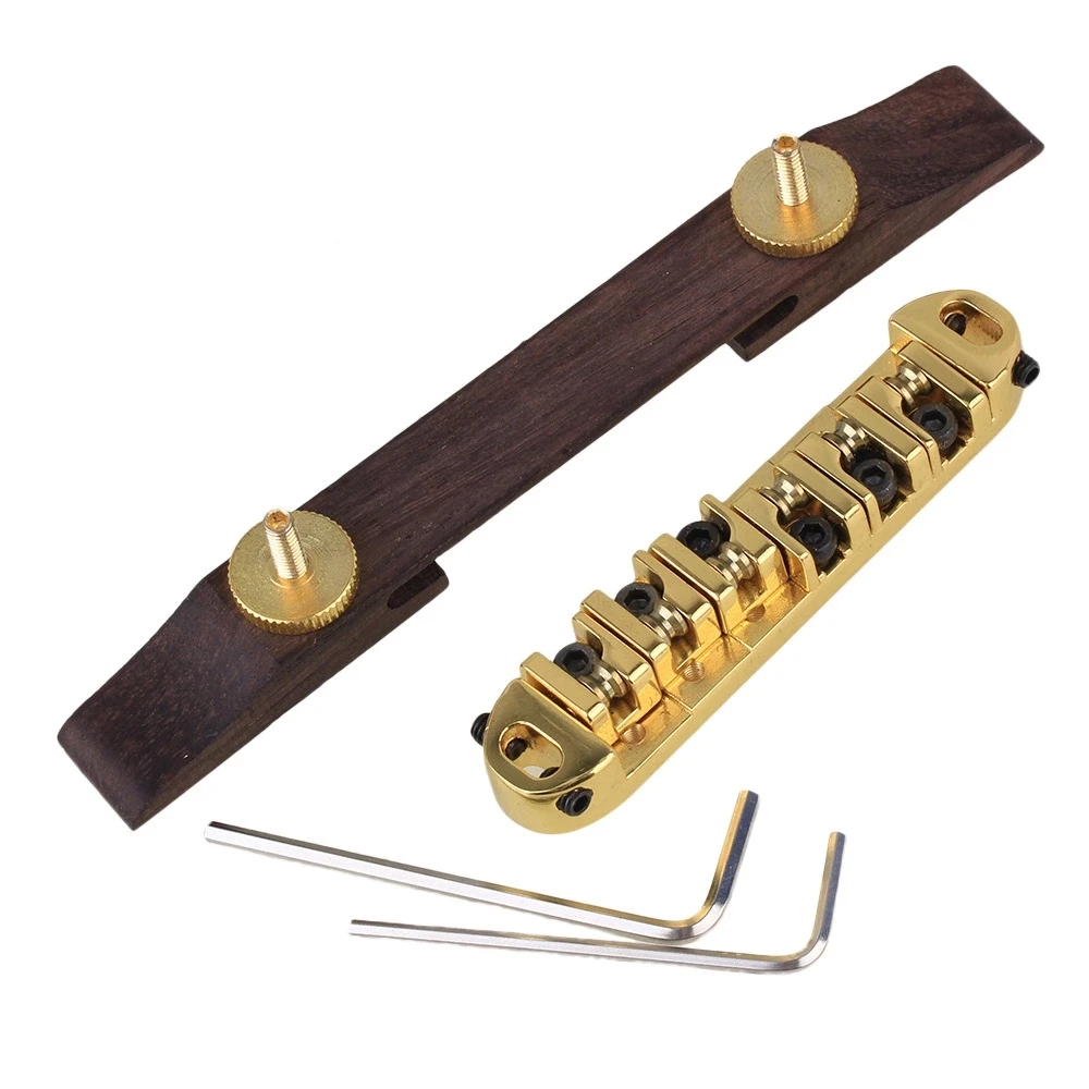 Jazz guitar ball rosewood bridge adjustable, available in black/gold/silver