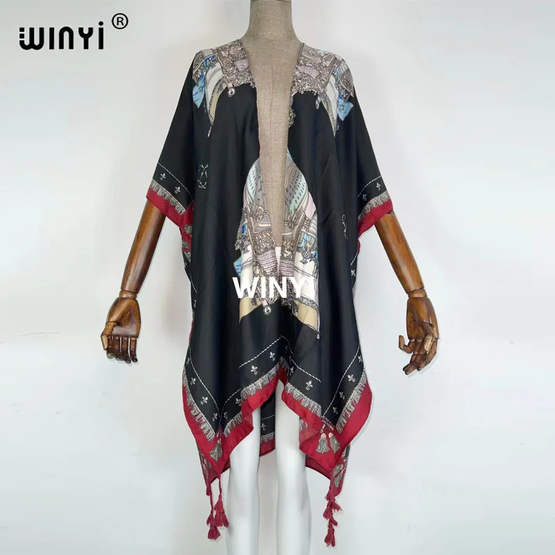 2021 Bikini Abdeckung-ups Strand tragen Wonmen kimono strickjacke Mittleren Osten Amerika Afrika böhmen Gedruckt Schwimmen Anzug CoverUpTraf Robe