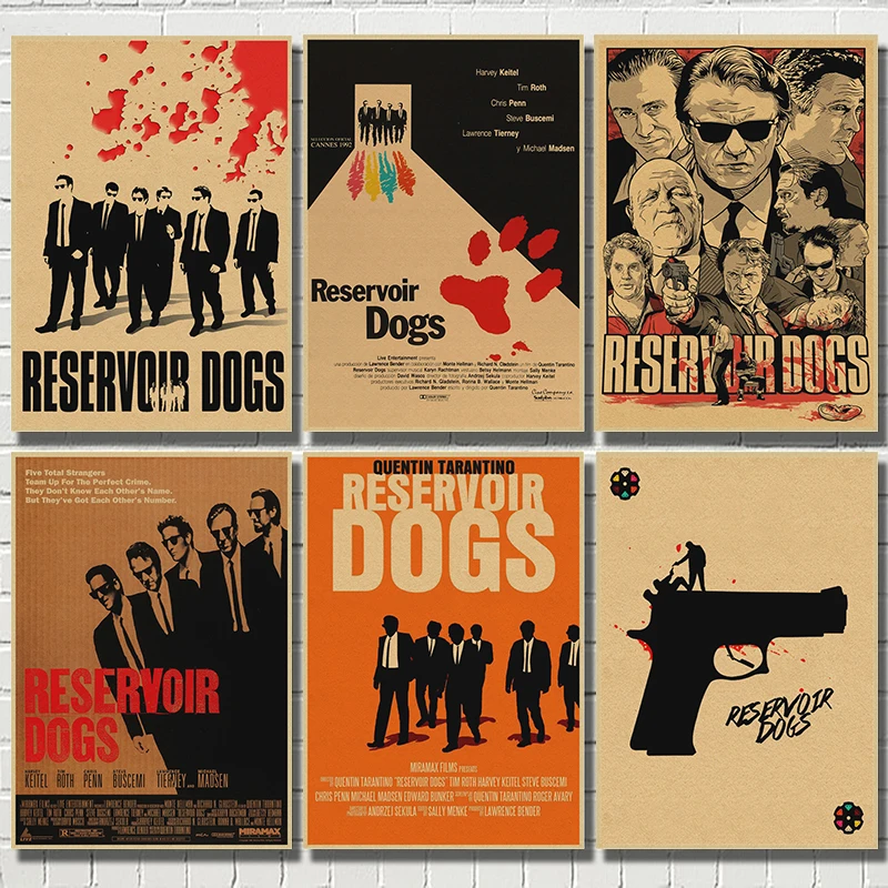 Reservoir Dog  Classic Retro Movie Kraft Paper Poster Bar Cafe  Dining room Decorative Paintings Quentin Tarantino
