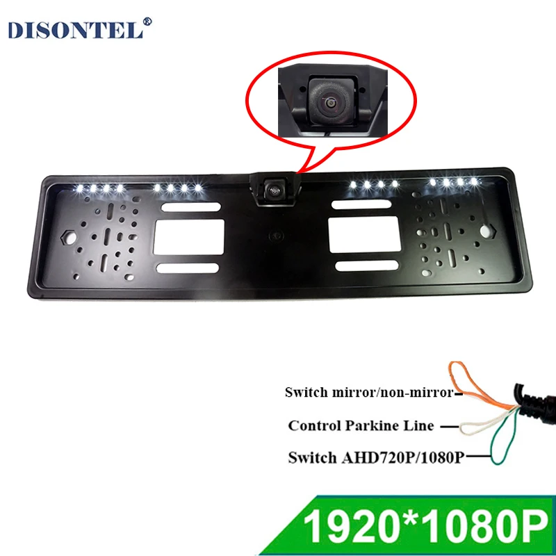 1920*1080P AHD HD Night Vision 16LED EU European Car Rear View Number License Plate Frame Camera Waterproof Parking Kits