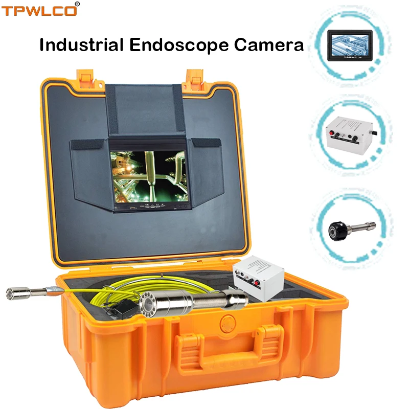 

7inch Color Security Drain Inspection Camera System With DVR Recording 20m Cable 23mm Industrial Endoscope Camera 4500mA Battery