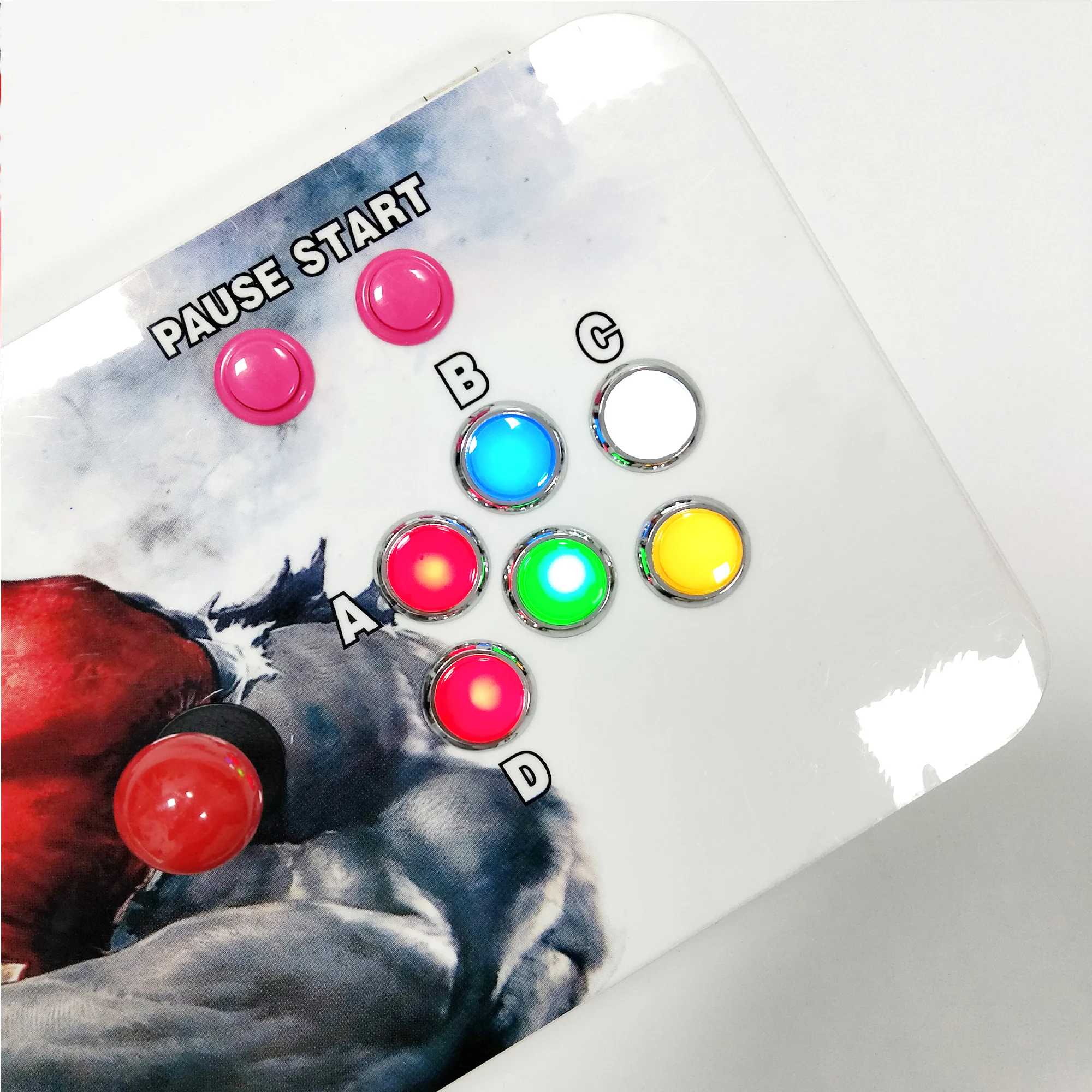 10000 IN 1 Pandora Box Saga EX 3D Kopie SANWA Joystick 12 V 28 MM Chrom Silber LED Push Button Arcade Spiel Maschine Hause Schrank