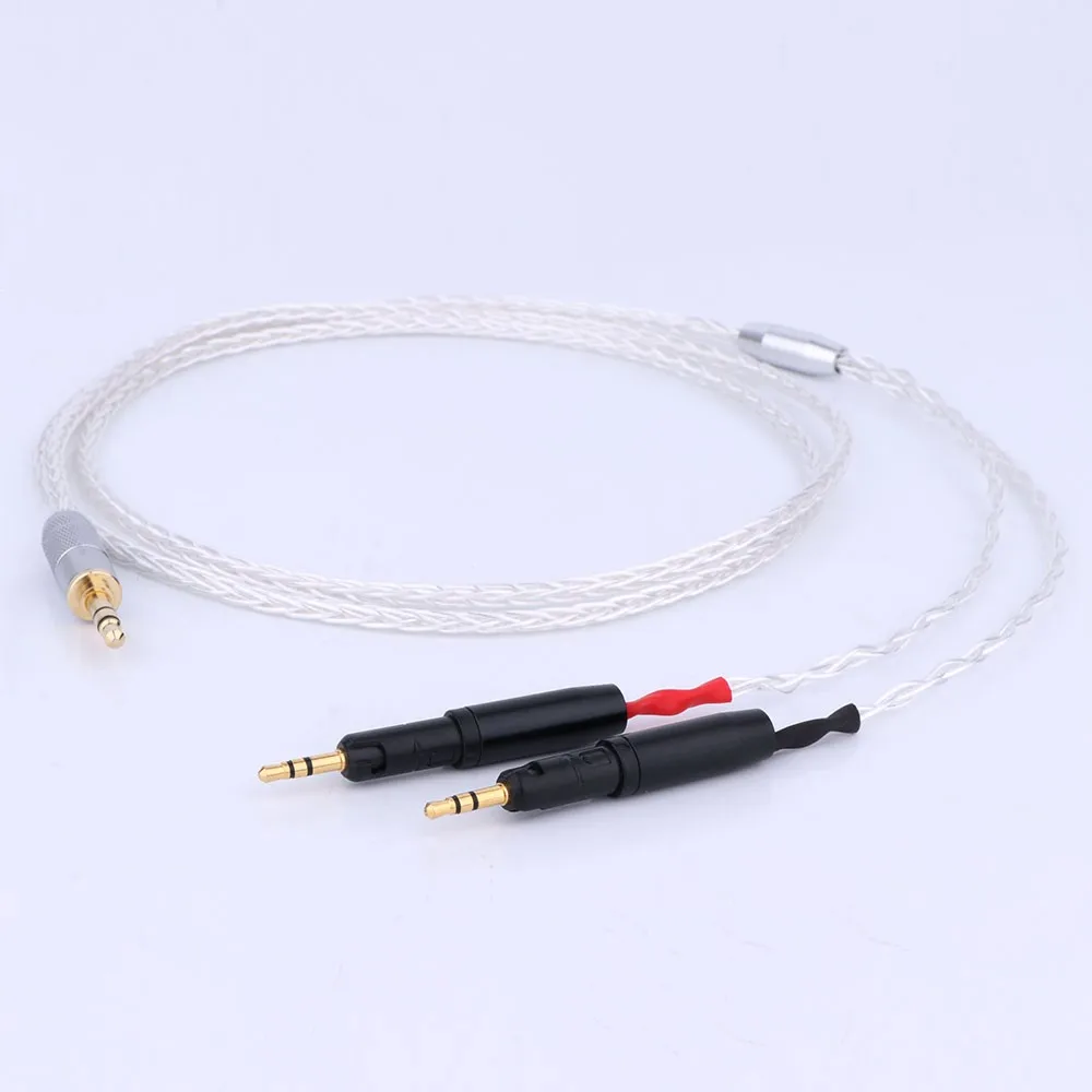 6.5mm 2.5mm XLR 4.4mm 8Core OCC Silver Plated Braided Earphone Headphone Cable For Audio-Technica ATH-R70X