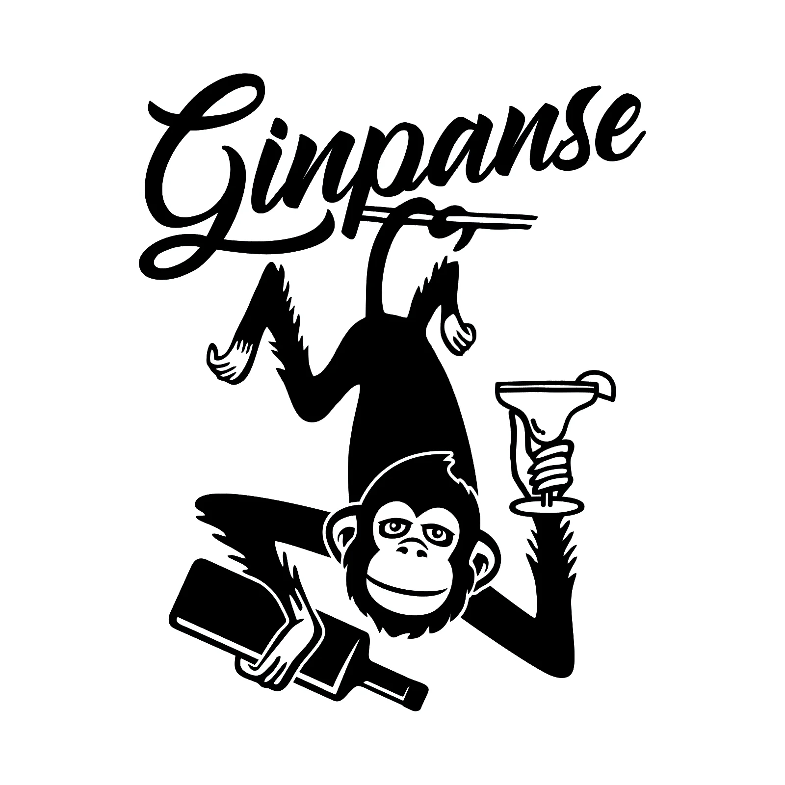 17*13.5cm Chimp Monkey Gin Fun Car Vinyl Decal Sticker Funny Personality Stickers car stickers and decals