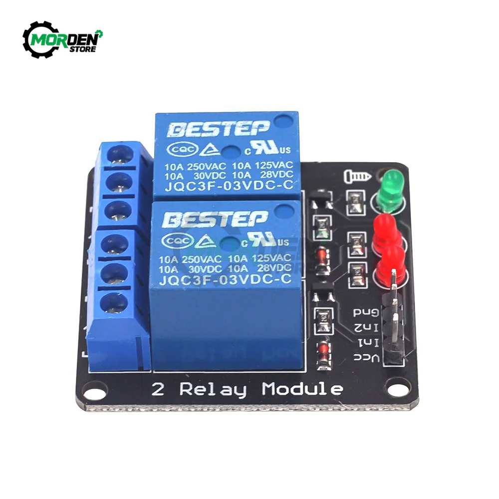 3V 3.3V One Two Channel Relay Module Low Level Trigger with Lamp Relay Board Power Supply for Home Appliance