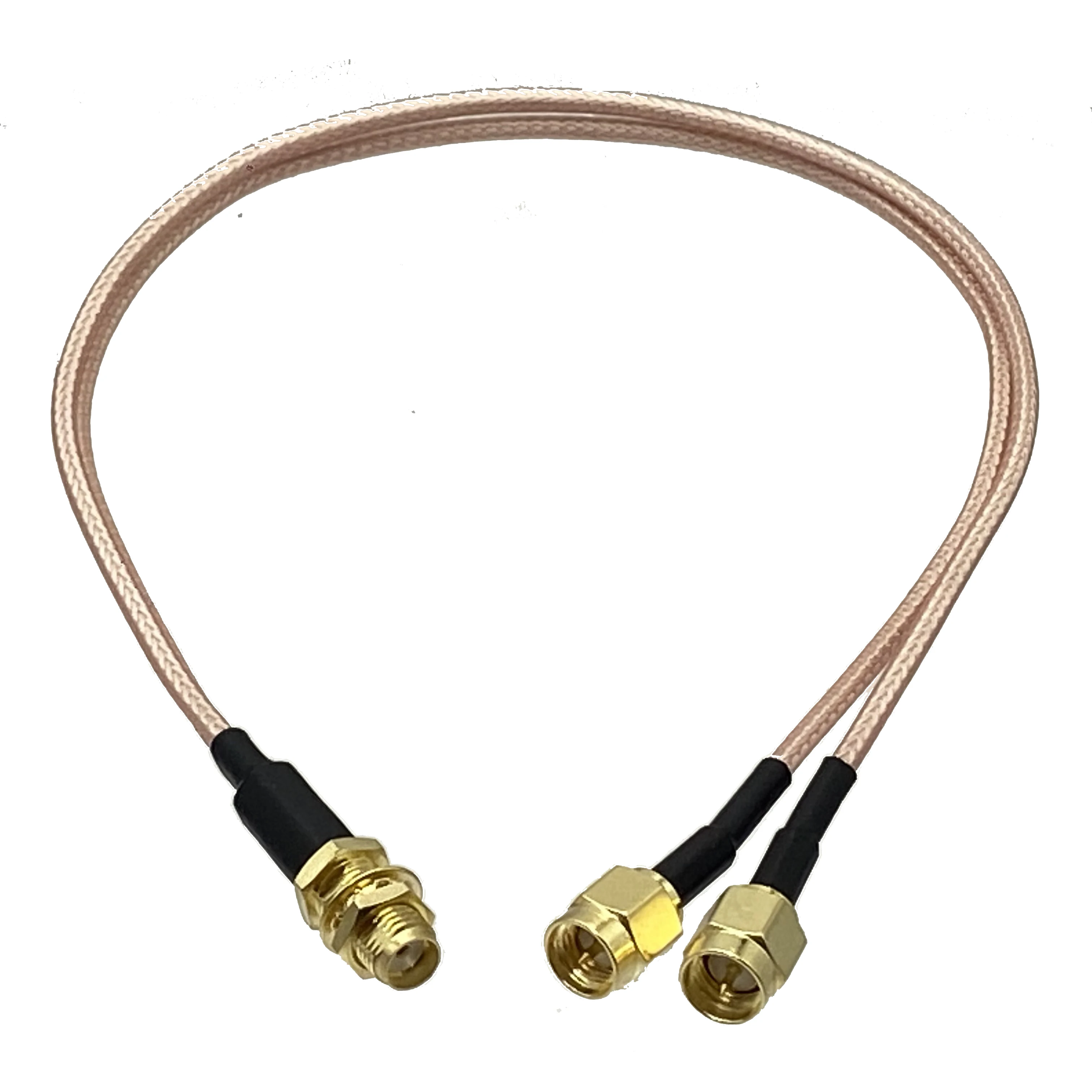 RG316 SMA Female Jack to 2x SMA Male Plug Y Type Splitter Connector Crimp Wire Terminal RF Jumper pigtail Cable 4inch~10FT