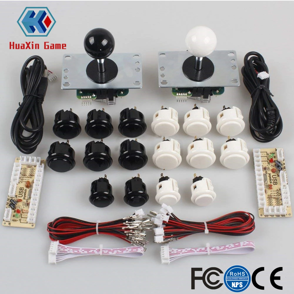 Classic 2 Player Sanwa Joystick Arcade Video Games Kit, PC Joystick, Raspberry Pi, RetroPie DIY Projects, Mame Jamma Parts