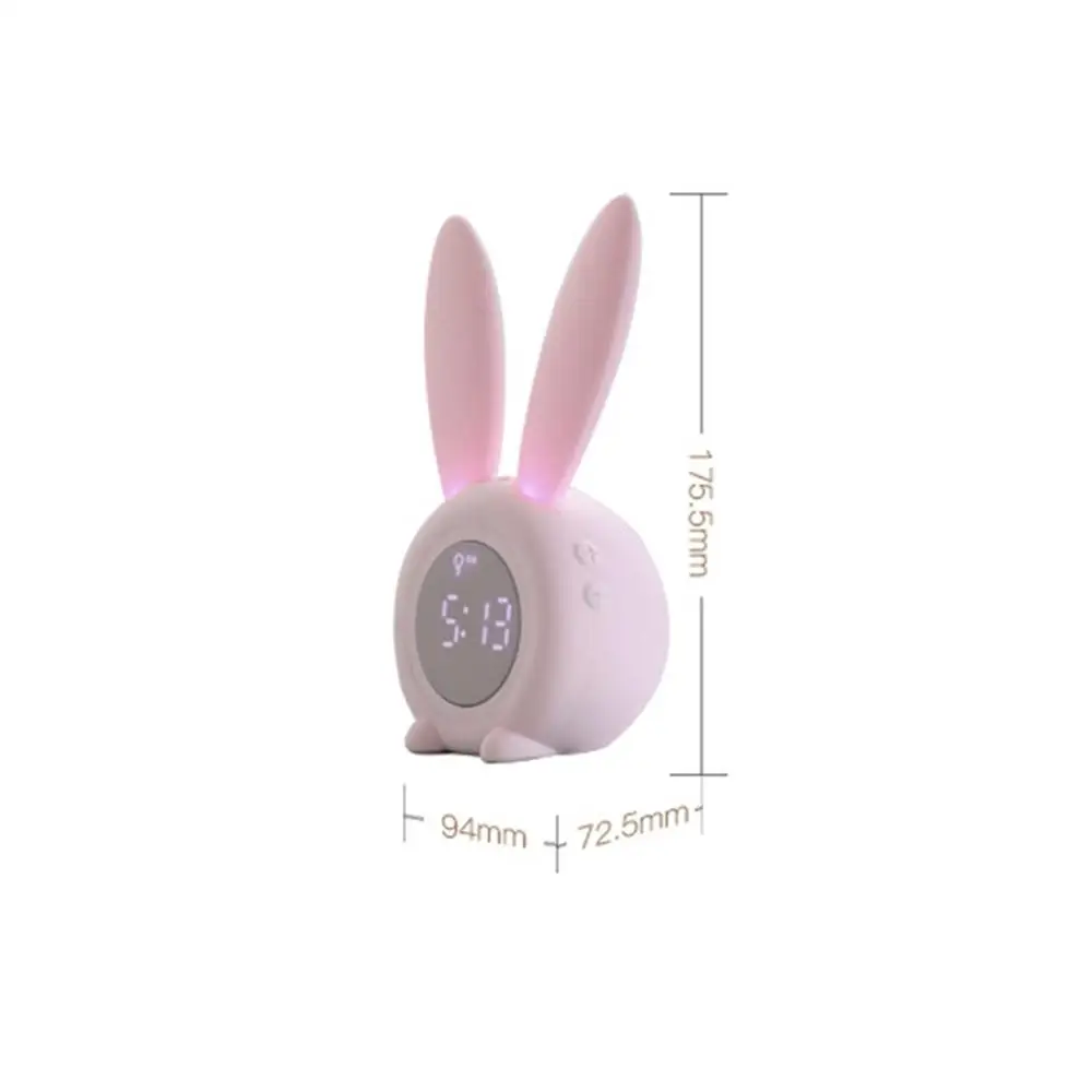 Alarm ClockCartoon Animal Alarm Clock LED Night Lamp With Strong Magnet USB Rechargeable Bedroom Beside Lamp Alarm Nightlight