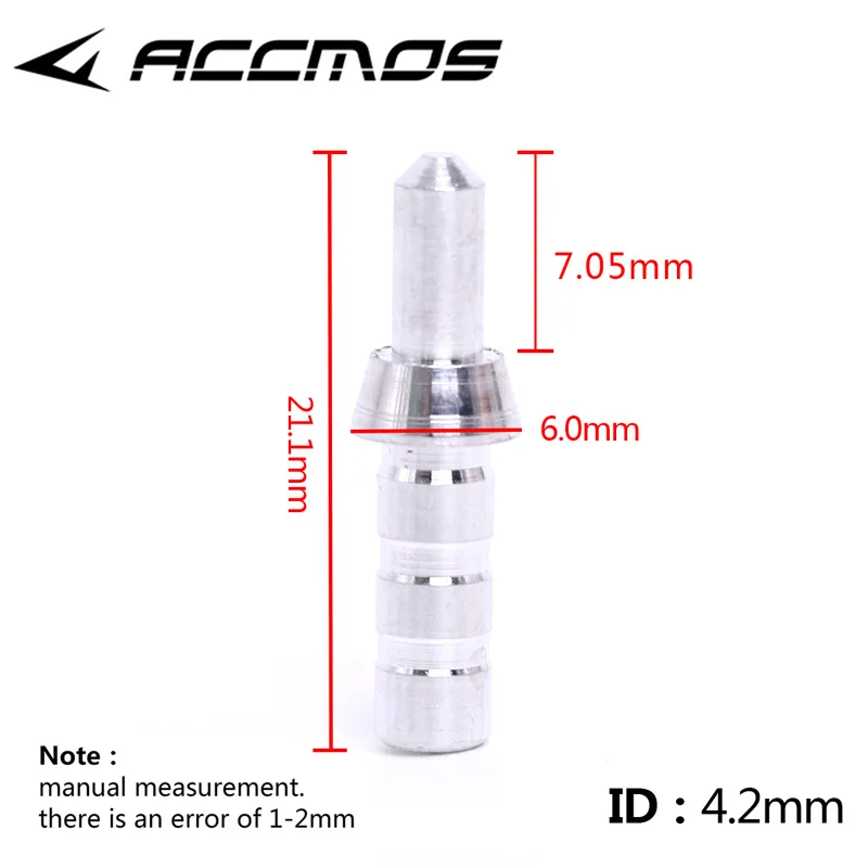 100pcs Archery Aluminum Nock Pin for Arrow Shaft 4.2 mm Nock Compound Recurve Bow Arrows