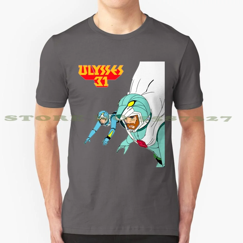 Ulysses 31 100% Cotton T-Shirt Scifi Cartoon Anime Manga Comic Geek Nerd Vintage Retro 70S 80S Ulisse 31 Space Legend Ulysses 31