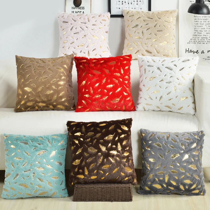 

Decorative Cushion Cover Fur Feather Home Plush Pillow Case Decorative Throw Pillow Cover Seat Sofa Bed Decoration Pillowcases