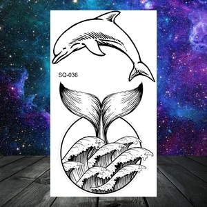 الحوت الأسود الهندسي الوشم المؤقت للنساء ، الهندباء وهم وهم ، الرقبة ، الذراع واليد ، الوشم الصغير ، غابات البحر والجبل ، الكبار والأطفال أعلى 11 بيع الوشم الغابة السوداء معنى – No12