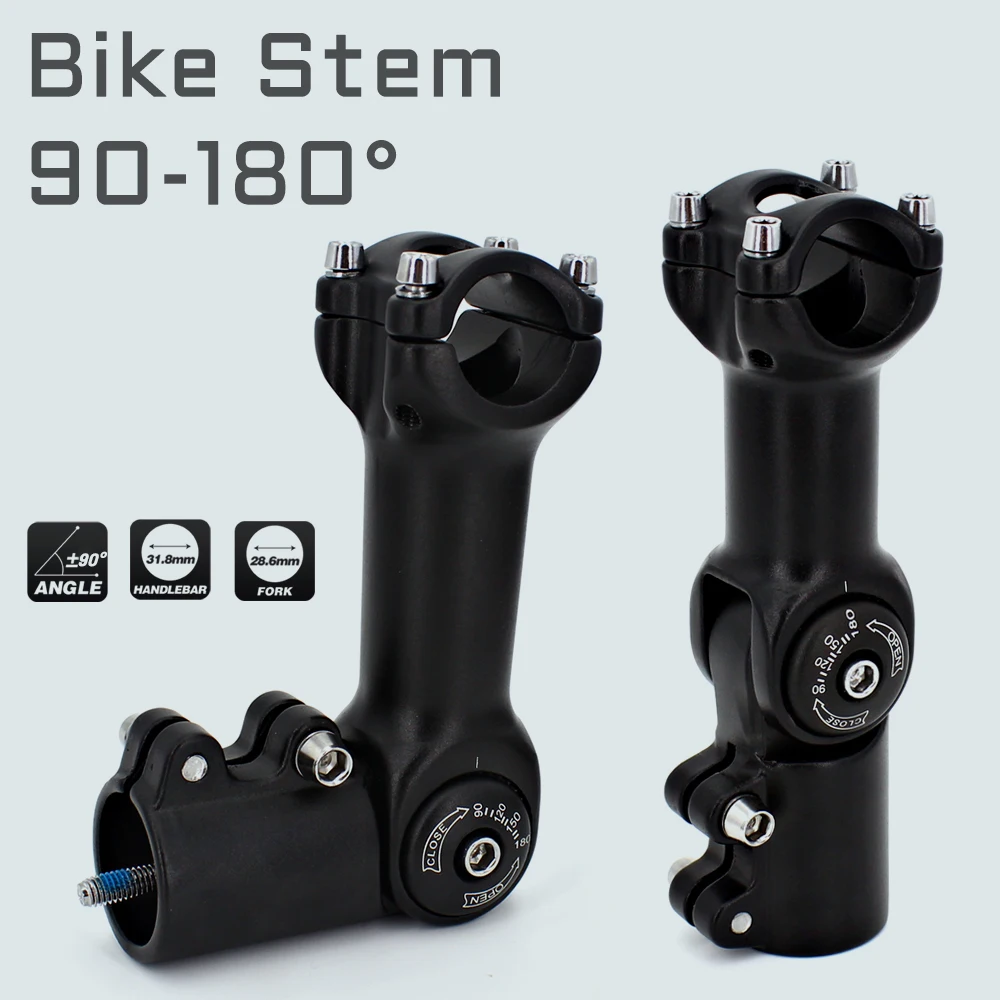 Adjustable 90-180 Aluminium Bike Stem Riser 25.4/31.8mm Handlebar 90mm 110mm Stem MTB Road City Bike Bicycle Part Rise Long Stem