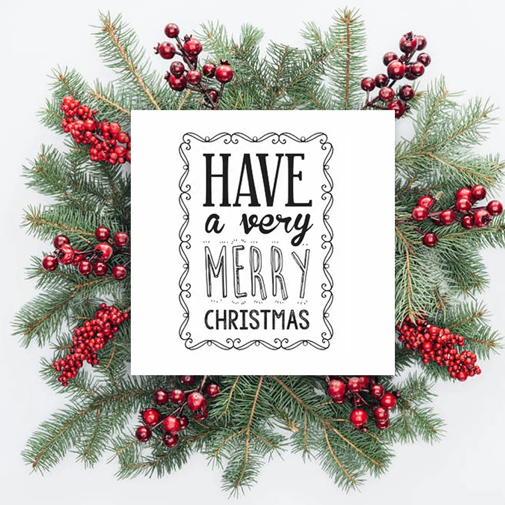 Christmas Text Wishes Collection Clear Stamps For DIY Scrapbooking Card Making Album Decorative Silicone Seal Craft