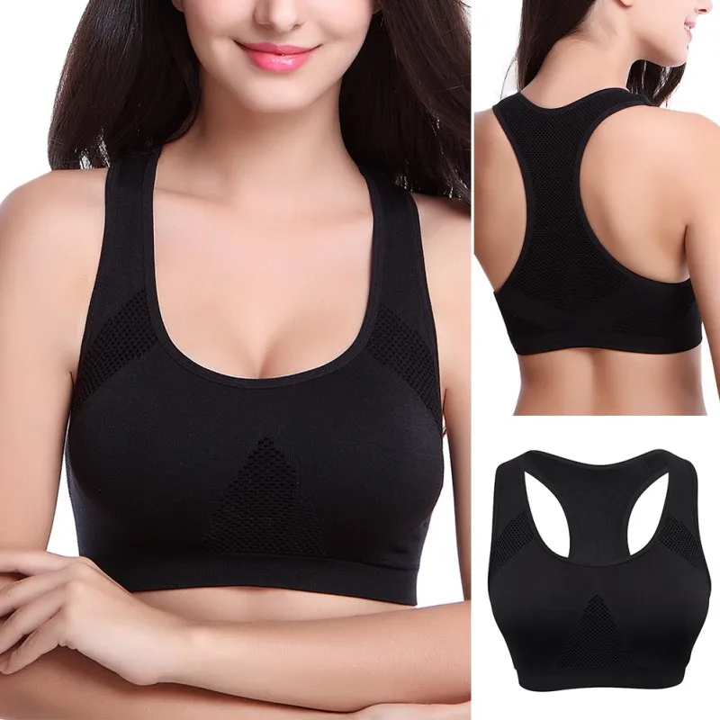 2XL Breathable Women Active Bra Professional Absorb Sweat Top Sports Bra Mesh Bras Push Up Padded Running Gym Fitness Tops