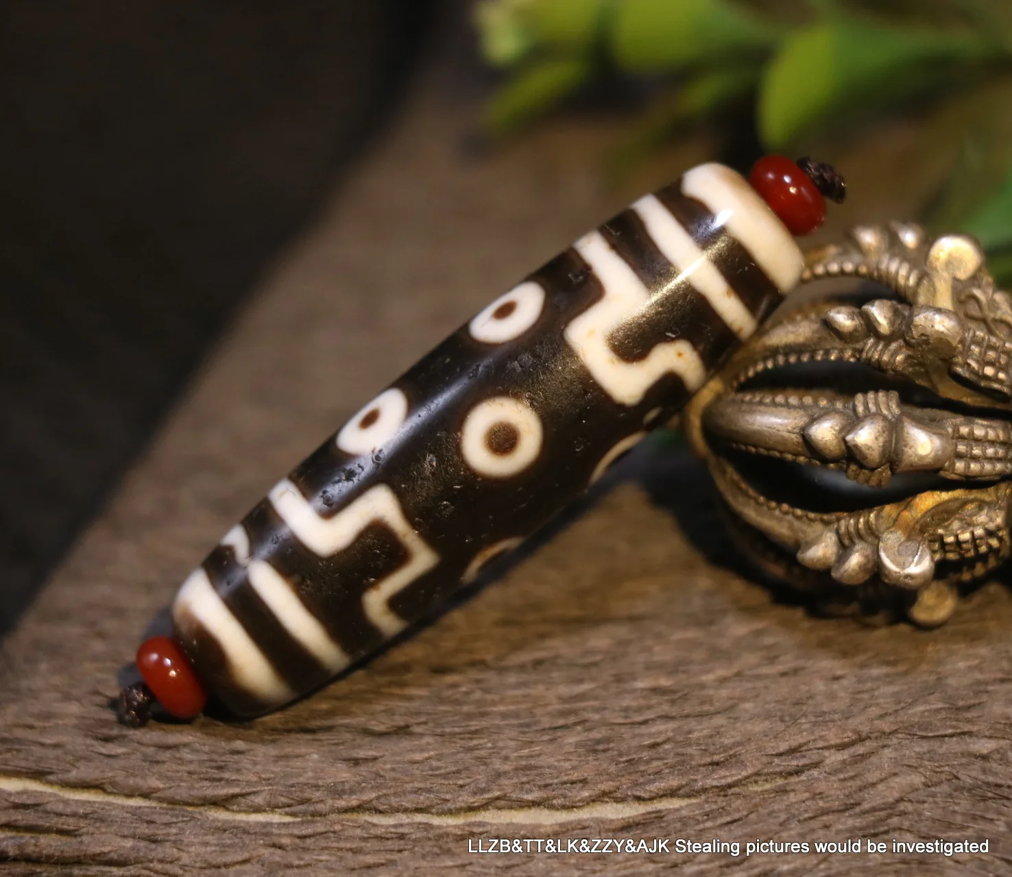 Unique Magic Tibetan Old Oily Agate 7 Eye Wealthy Symbol dZi Bead Pendant Amulet 3A UPD211026A1