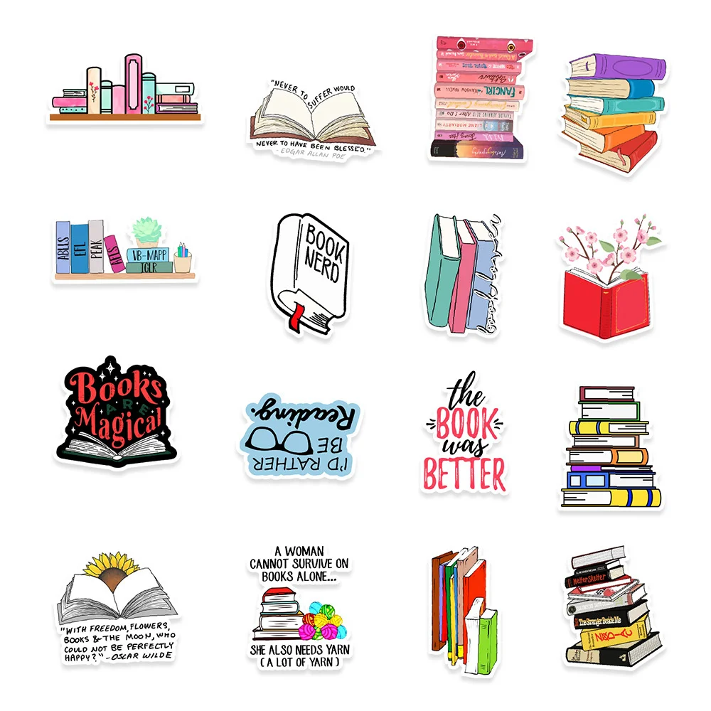 10/30/50PCS Book Reading Graffiti Stickers Computer Mobile Phone Tablet Computer Decorative Stickers Waterproof Wholesale