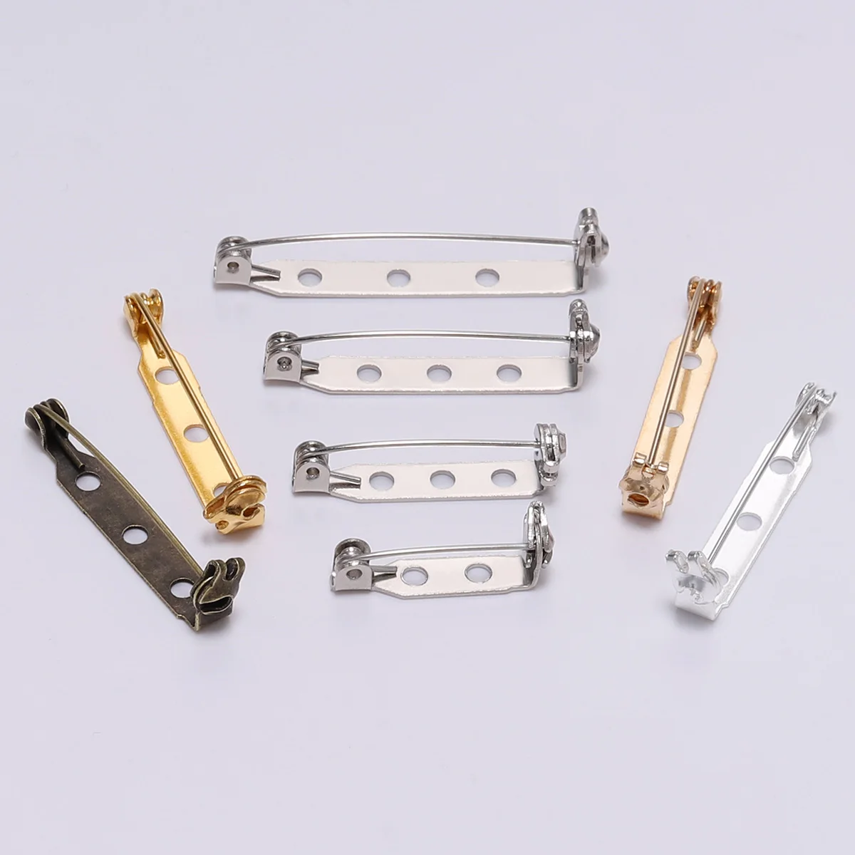 20pcs 20 25 32mm Plated Brooch Clip Base Blank Safe Lock Brooch Base Pin For Jewelry Making Findings Diy Jewelry Accessories