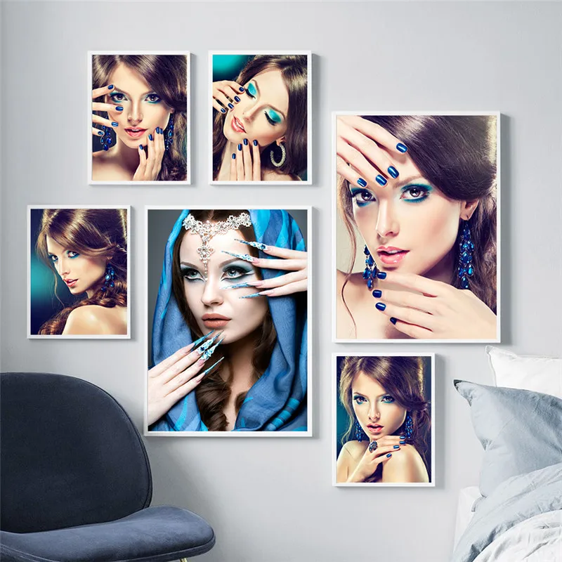 Modern Fashion Decorative Painting Manicure Makeup SPA Beauty Salon Canvas Art Print Poster Shop Wall Art Decor