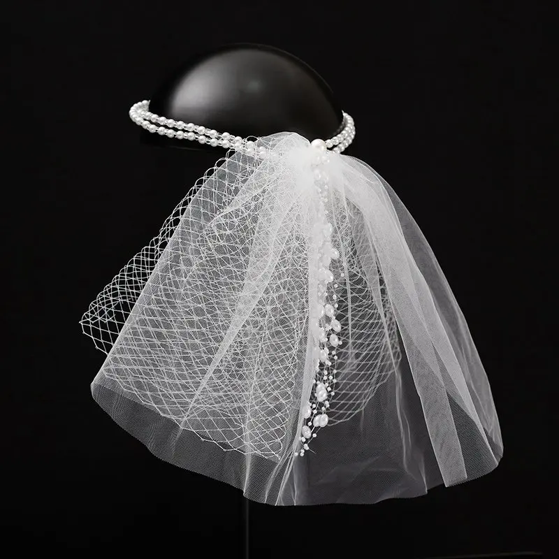 Bride Wedding Headdress Sweet Double-Layer veil Headband Head Yarn Hair Accessories Wedding Accessories