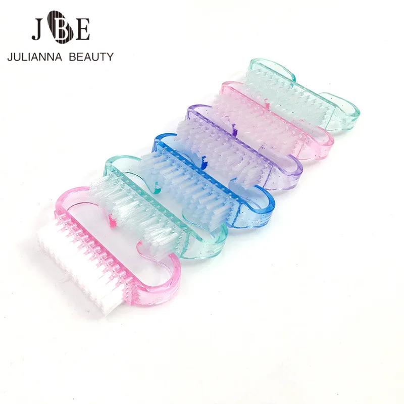 10Pcs/lot Mix Color Plastic Handle Nail Brush Set Nail Dust Clean Brush Powder Soft Remover Akryl Gel Makeup Manicure Brush