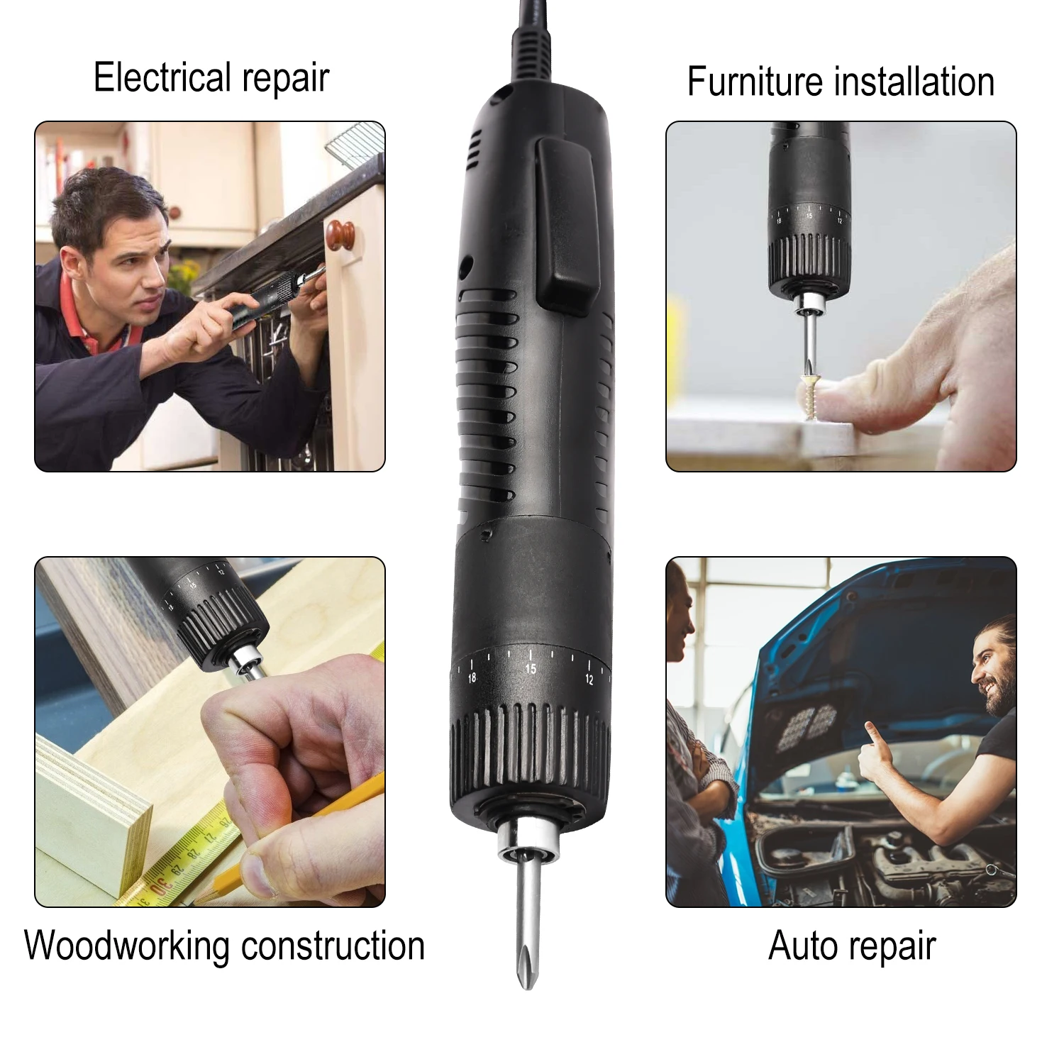 Electric Screwdriver Adjustable Automatic Speed Electric Batch 60W Industrial Grade in-line Torque Power Tool 36V With 21pcs Tip