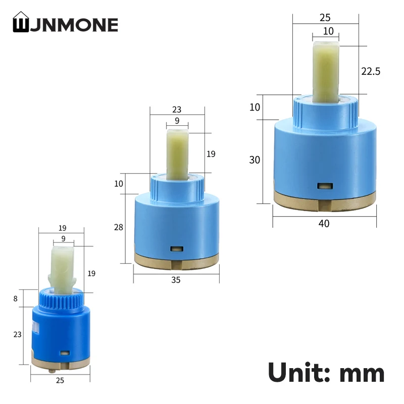 WJNMONE Faucet Valve Core 25\35\40mm Standard Ceramic Cartridge Replacement Parts for Faucet Valve Shower Valve Core Water Mixer