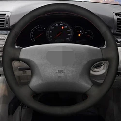 DIY Black Soft Suede Leather Car Accessories Steering Wheel Cover For Toyota Avalon Camry 2002-2004 Highlander 2001 2002 2003