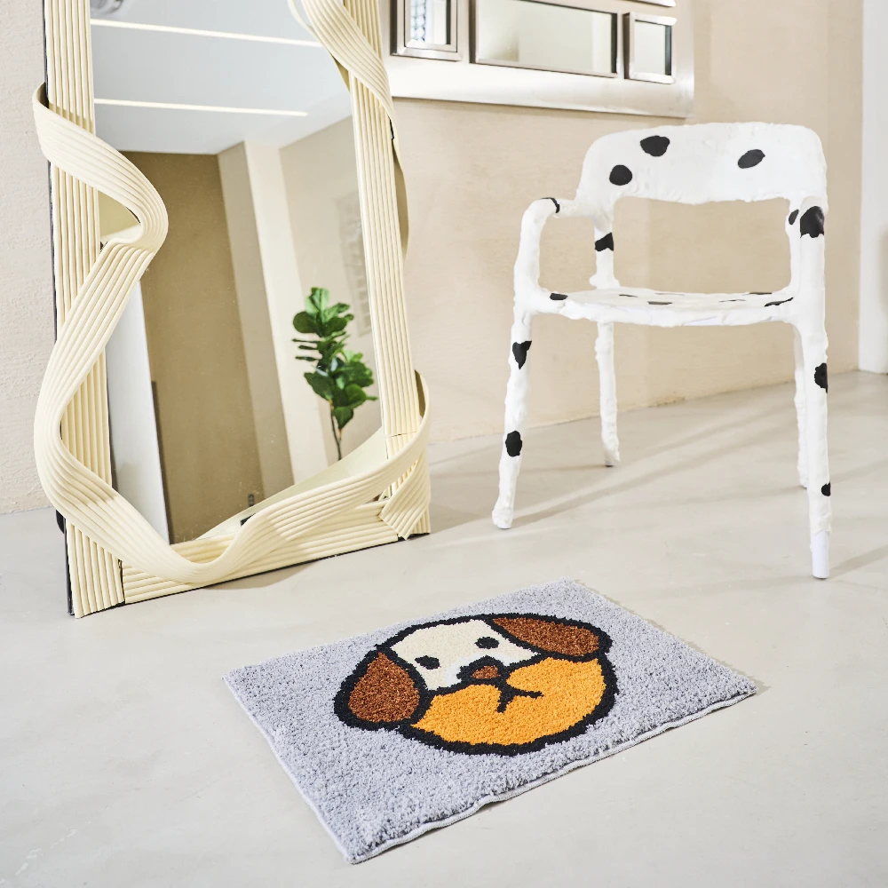 Cartoon Bathroom Mat Soft Fluffy Tufted Carpet Area Bedroom Floor Pad Rug Animal Doormat Tidy Aesthetic Home Kids Room Decor