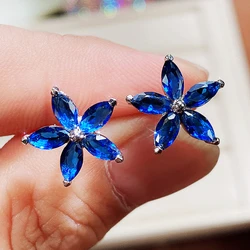 CAOSHI Exquisite Female Stud Earrings with Flower Shape Brilliant Zirconia Chic Jewelry Trendy Wedding Accessories Delicate Gift