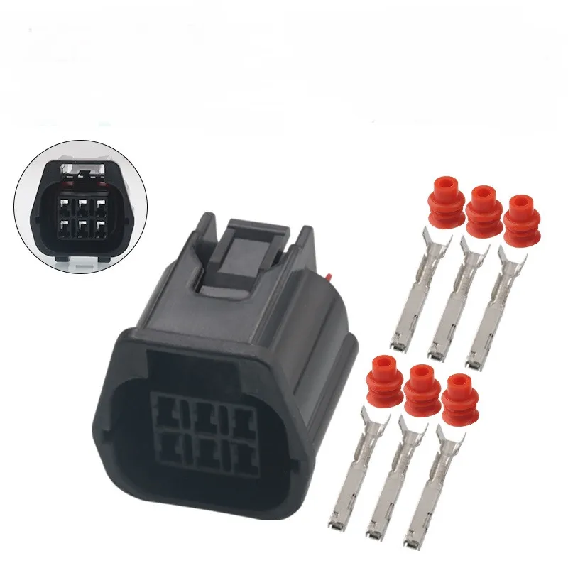 

100 sets black 1.8mm 6 pin female waterproof auto connector tail light Accelerator Pedal Sensor plug for car 7283-9332-30