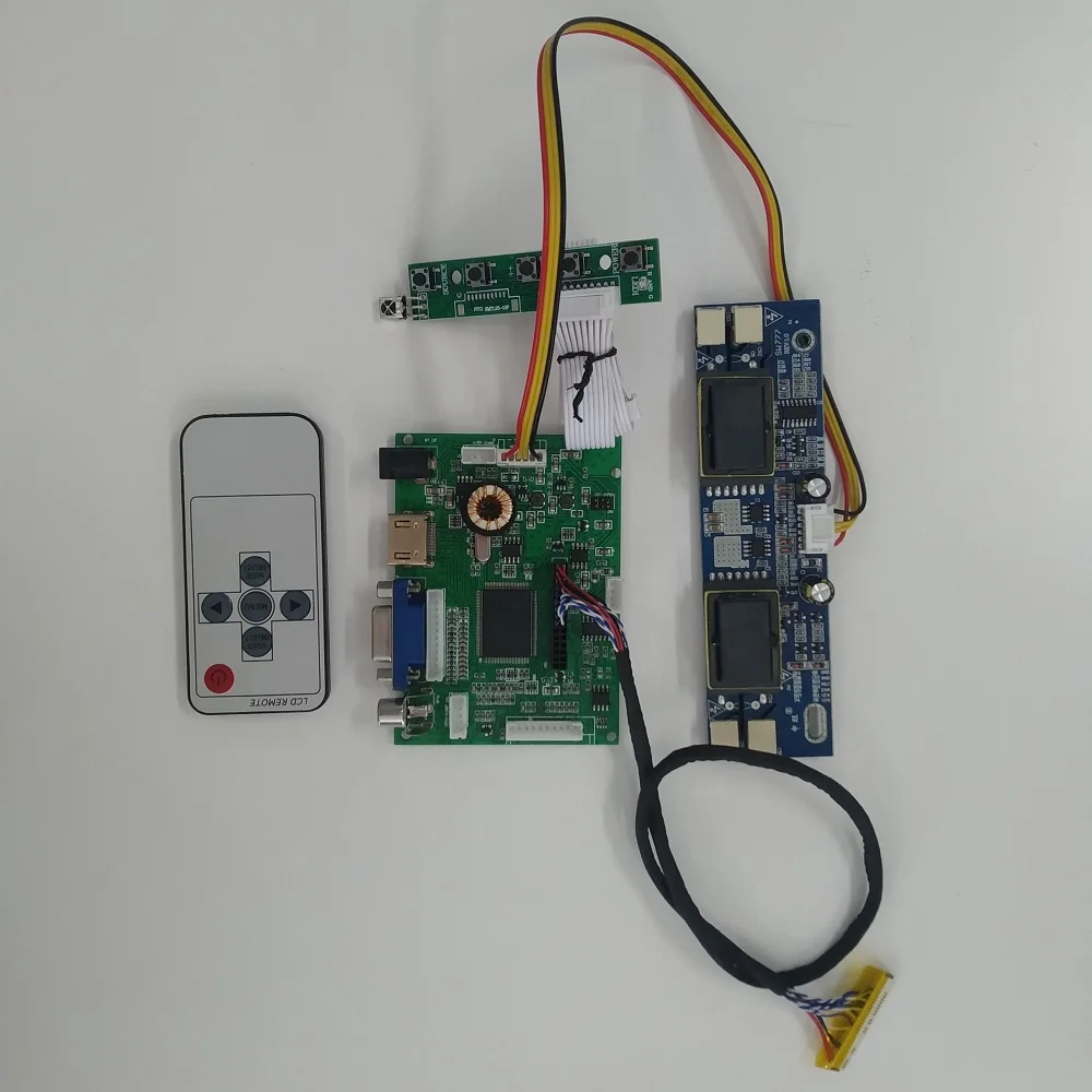 Placa controladora de áudio VGA compatível com HDMI, kit de driver remoto para B156XW01, V0, 1366X768, 15,6 "tela do monitor, DIY LVDS