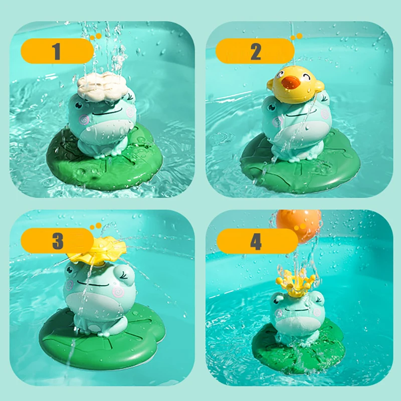 New Baby Bath Toys Electric Spray Water Floating Rotation Frog Sprinkler Shower Game For Children Kid Gifts Swimming Bathroom