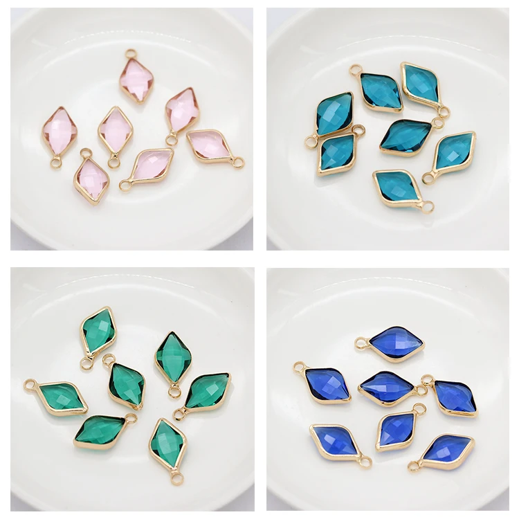 12p9x14mm Leaf Faceted Crystal Framed high quality crystal connector for Handmade necklace earrings bracelet jewelry accessories