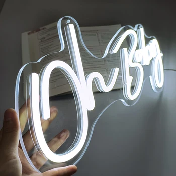 Oh baby led Neon light custom signs decoration for kids room birthday party wedding decoration bar pub game wall decor (56x20cm))