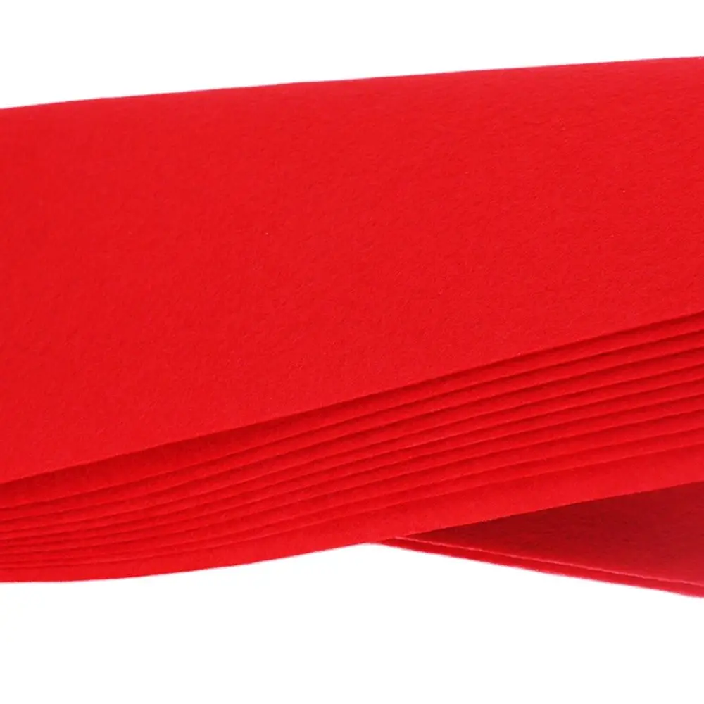 CMCYILING Red Hard Felt Fabric 1MM Thickness Polyester Cloth For DIY Crafts Dall Scrapbook  Non-Woven Sheet  10 Pcs/Lot  30*30cm