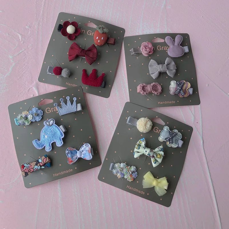Lazos para el pelo de oso para niña, pinzas para el pelo de flores para bebé, accesorios para el cabello, pasadores, horquillas, 5 unidades, TZ85